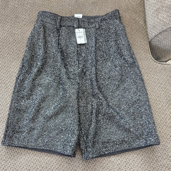 $80 EXPRESS Shorts Women Sz 4 Black High Rise Sequin Black Evening Bermuda - Picture 2 of 15